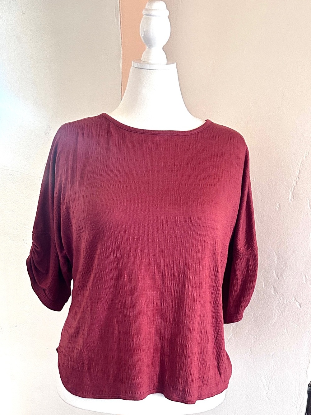 Max Studio London Women’s Top in Burgundy Size 1X